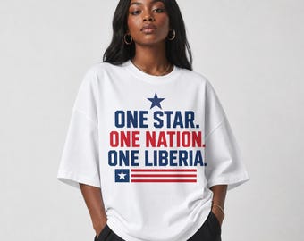 Shirt Liberia Independence Day: One Star, One Nation patriottisch T-shirt