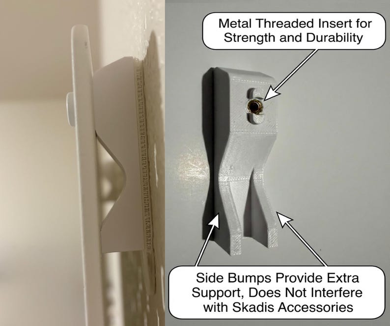 Ikea SKADIS No-drill Wall Mount Brackets | 3M Command Strip Mount ...