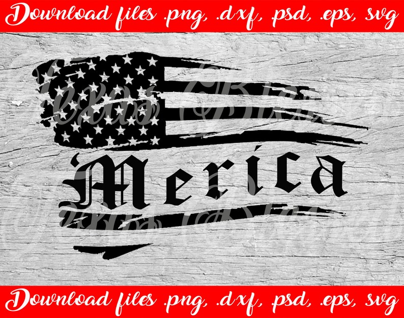 Download SVG 'Merica Ripped Torn American Flag Digital File for | Etsy