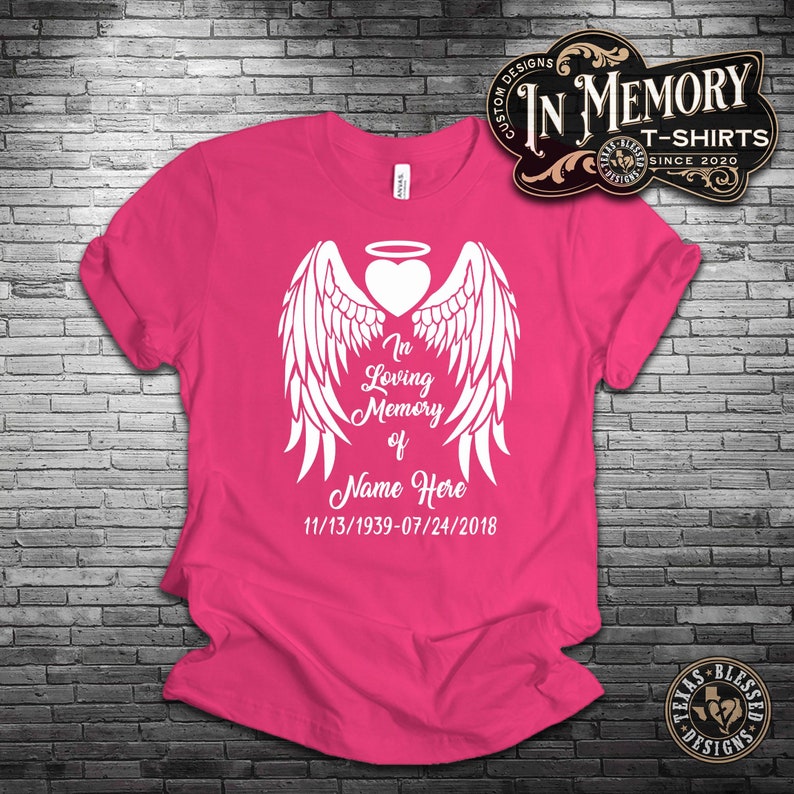 In Loving Memory Angel Wings T-shirt Memorial T-shirt - Etsy