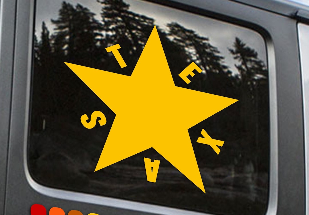 Texas Star Vinyl Decal Lone Star Texas State Vinyl Decal Etsy