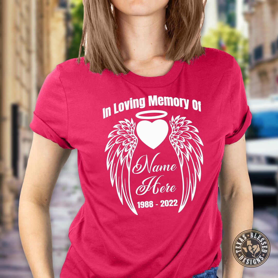 In Loving Memory Wings T-shirt Winged Heart T-shirt - Etsy