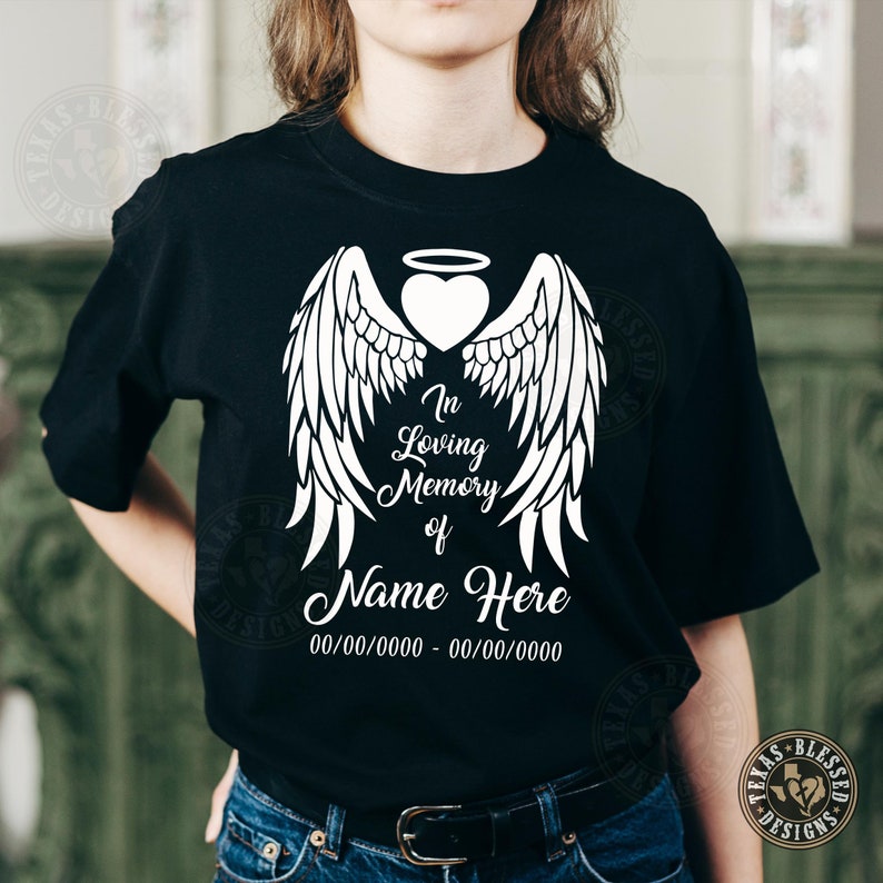 In Loving Memory Angel Wings T-shirt Memorial T-shirt - Etsy