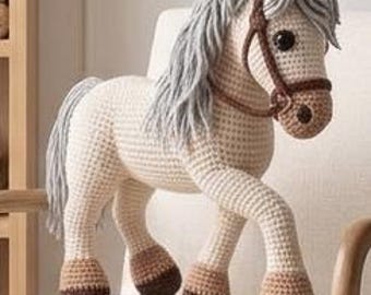 Crochet Horse Amigurumi Pattern | Standing Plush Toy Tutorial (PDF Download)