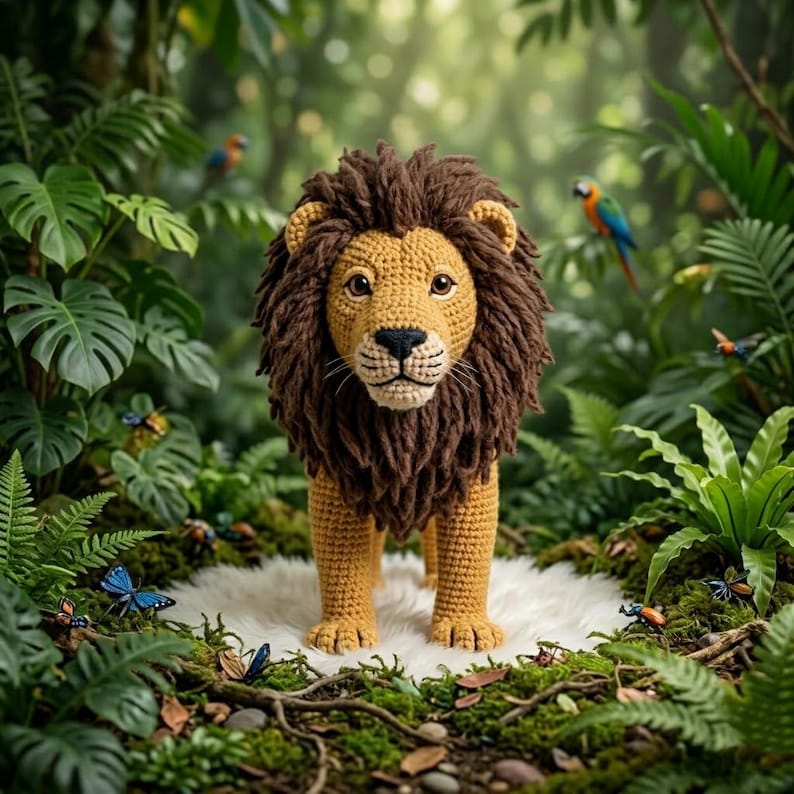 Realistic Lion Amigurumi Crochet Pattern | Standing Lion Plush PDF. - Etsy