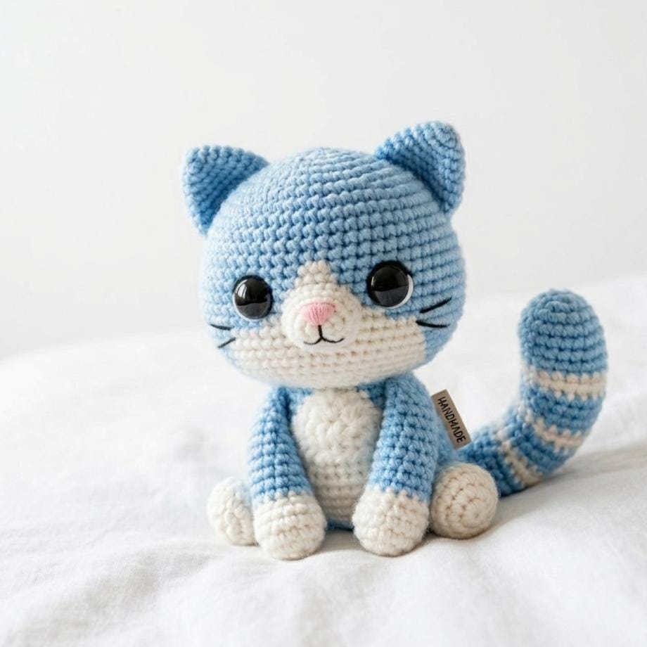Blue Tabby Kitten Crochet Pattern PDF