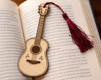 Guitar Bookmark SVG | Minimal Music Bookmark Laser Cut File DXF Ai PNG LightBurn
