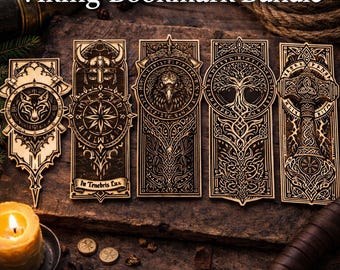 Viking Bookmark Bundle SVG | Norse Mythology Laser Engraving Files (Digital Download)