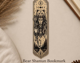 Bear Shaman Bookmark SVG | Shaman Spirit Animal Laser Cut File DXF PNG Ai LightBurn