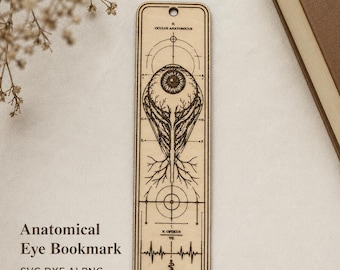 Anatomisches Auge Lesezeichen SVG, DXF, AI, Png, Lightburn Medizinisch Gothik Laser Cut Datei
