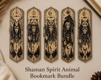 Shaman Spirit Animal Bookmark Bundle | Tribal Laser Cut Files (svg, dxf, ai, png)