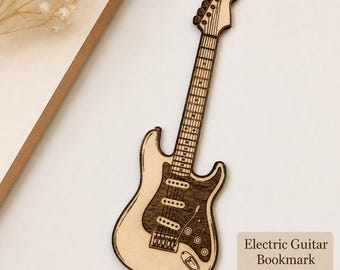 Electric Guitar Bookmark | Rock Music Laser Cut File (svg, dxf, png, ai)