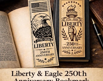 Liberty & Eagle 250th Anniversary Bookmark Bundle – Digital Download SVG DXF PNG Ai LightBurn File