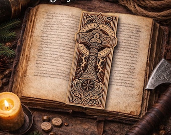 Viking Mjölnir Bookmark SVG | Thor Hammer Laser Engraving File (Digital Download)