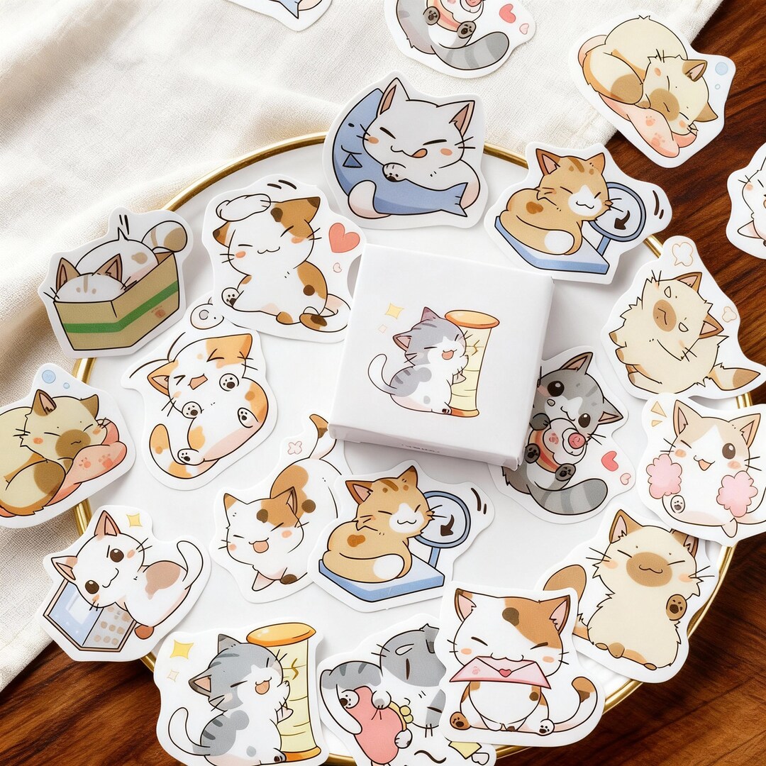 Kawaii Cat Stickers, Journal Laptop Decals - Etsy