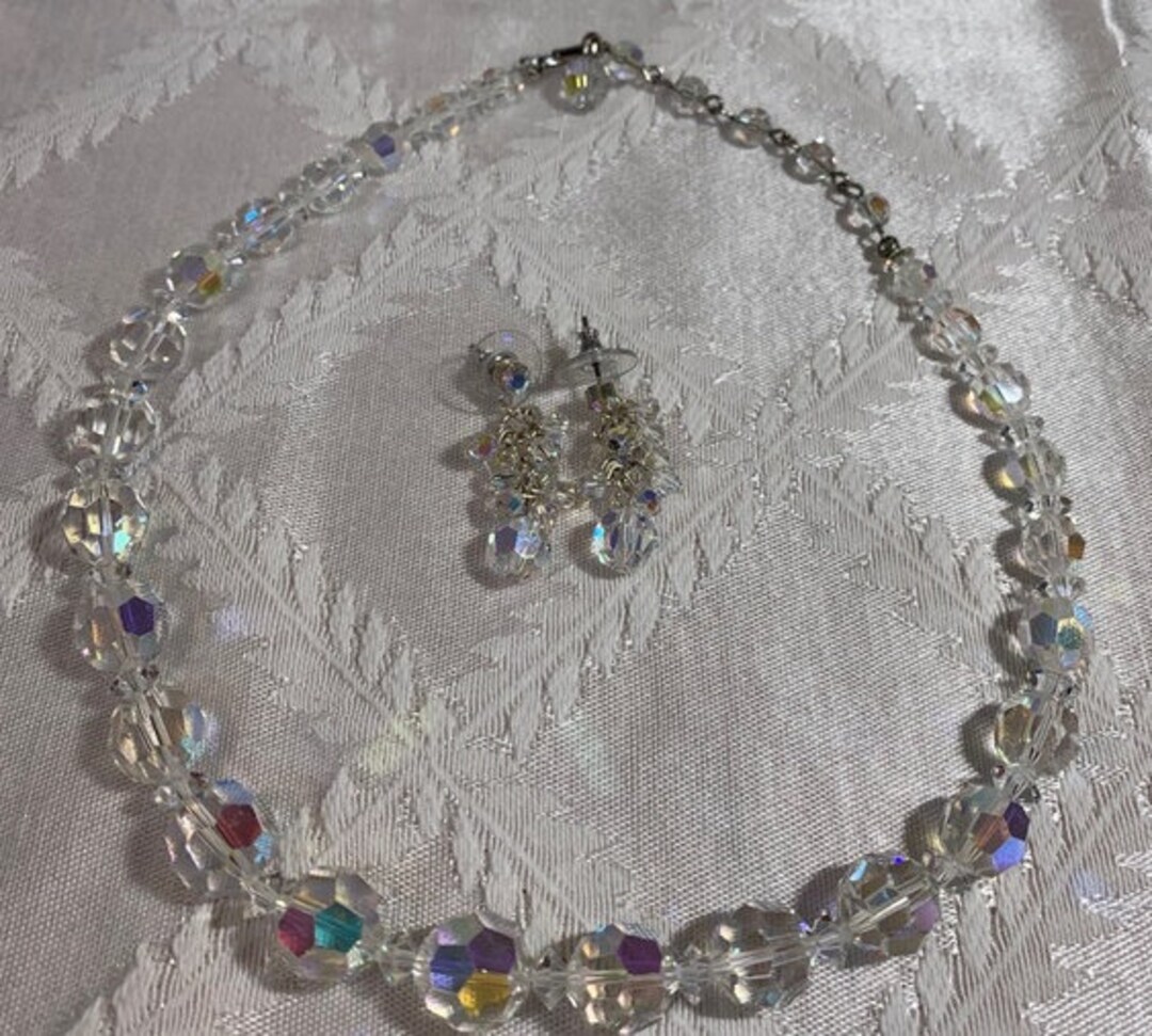 Vintage Coro Aurora Borealis Crystal Graduated Choker Necklace ...