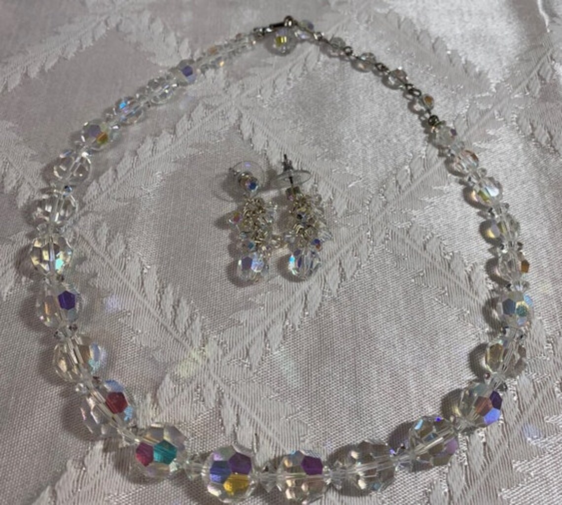 Vintage Coro Aurora Borealis Crystal Graduated Choker Necklace - Etsy