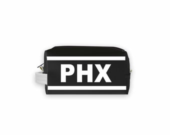 PHX (Phoenix) City Abbreviation Travel Dopp Kit Toiletry Bag | Travel Gift | Travel Case | Groomsmen Gift | Homesick Gift | Phoenix Gifts