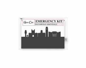 Ann Arbor MI (University of Michigan) Skyline Mini Wallet Emergency Kit - For Her | Bride Survival Kit | Bridesmaid Gift | Wedding Day Kit