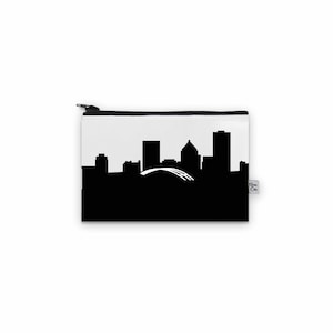 Rochester NY Skyline Leinwand Mini Geldbörse | Heimweh Geschenk | Reise-Liebhaber Geschenk | Geschenke für Sie | Rochester Geschenke