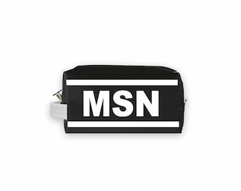 MSN (Madison) City Abbreviation Travel Dopp Kit Toiletry Bag | Travel Gift | Travel Case | Groomsmen Gift | Homesick Gift | Madison Gifts
