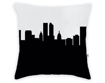 Tulsa OK Skyline Large Throw Pillow | Homesick Gift | Moving Gift | Airbnb Decor | Realtor Client Gift | Tulsa Gifts