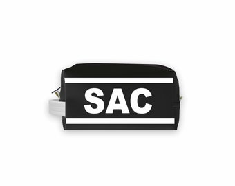 SAC (Sacramento) City Abbreviation Travel Dopp Kit Toiletry Bag | Travel Gift | Travel Case | Groomsmen Gift | Homesick Gift
