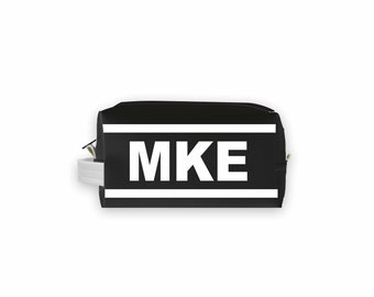 MKE (Milwaukee) City Abbreviation Travel Dopp Kit Toiletry Bag | Travel Gift | Travel Case | Groomsmen Gift | Homesick Gift