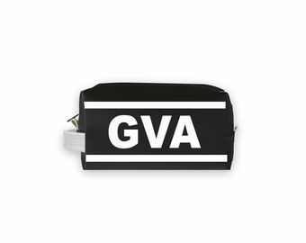 GVA (Geneva) City Abbreviation Travel Dopp Kit Toiletry Bag | Travel Gift | Travel Case | Groomsmen Gift | Homesick Gift | Geneva Gifts