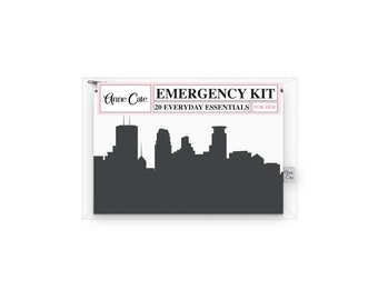 Minneapolis MN Skyline Mini Wallet Emergency Kit - For Her | Bride Survival Kit | Travel Gift | Bridesmaid Gift | Wedding Day Kit