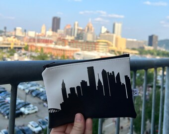 Pittsburgh PA Skyline Vegan Leather Mini Wallet | Birthday Gift | Going Away Gift | Gifts for Her | Pittsburgh Gifts