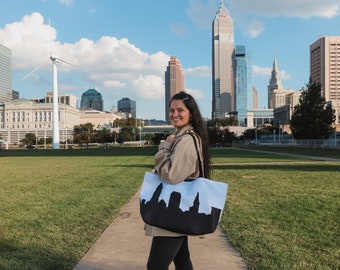 Cleveland OH Skyline Weekender Tote | Travel Gift | Gifts for Wife | Homesick Gift | Grad Gift | Corporate Gift | Cleveland Gifts