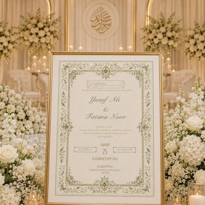 Editable Nikah Invitation Template | Islamic Wedding Card, Floral Border Design (Digital Download) image 9
