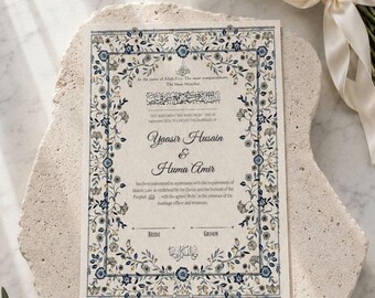 Bewerkbaar islamitisch huwelijkscertificaat (Nikah Nama) | Luxe islamitisch huwelijkscertificaat, Arabisch-Engels (digitale download)