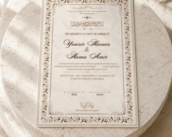 Islamitisch Nikah Nama-certificaat | Vintage Perzisch moslimhuwelijkscontract (digitale download)