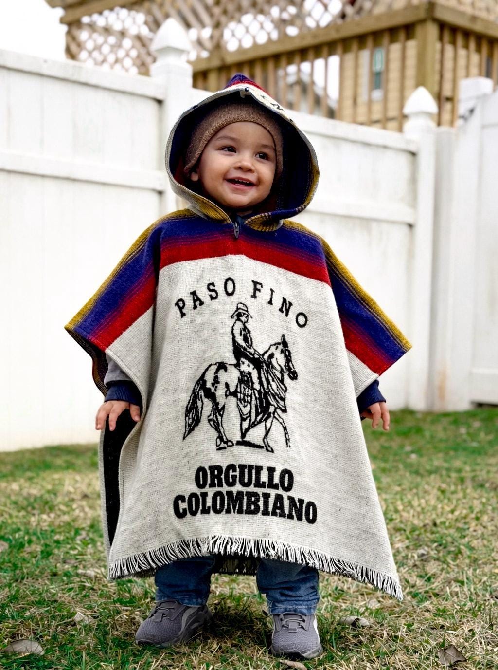 Colombian Pride Handmade Alpaca Wool Children's Poncho, Unisex, Free Shipping!, Gift Ideas