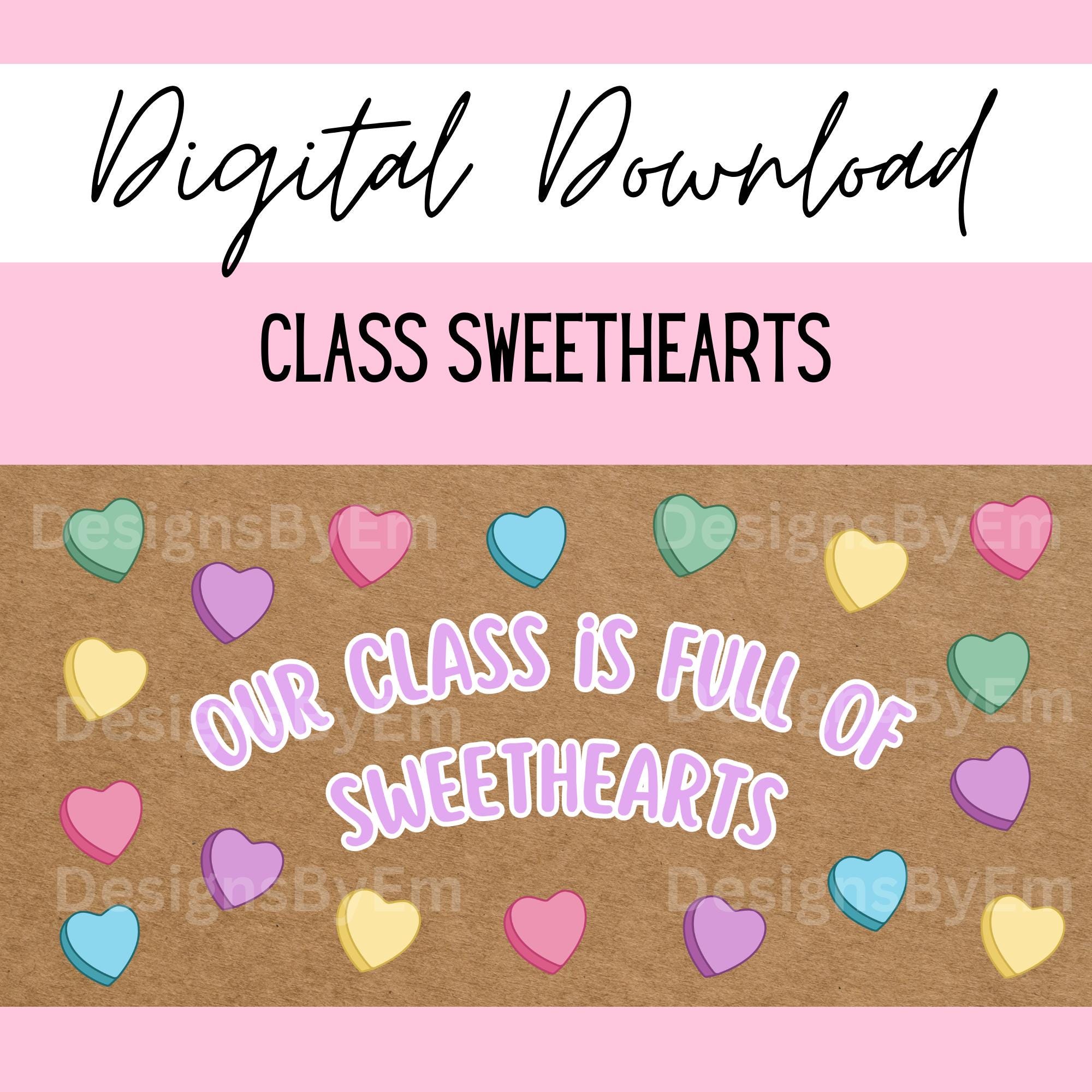 Valentines Class Banner Template Digital Download - Etsy