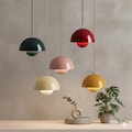 Danish Flower Bud Pendant Light | Matte Metal, Mid-Century Modern