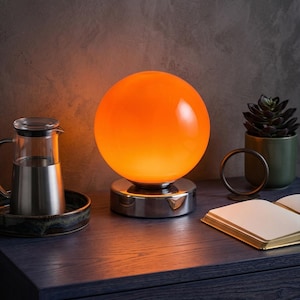 Vintage Murano Glass Mushroom Lamp Dimmable Mid Century Bedside Light