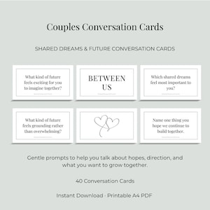 Couples Conversation Cards | Shared Dreams & Future (Printable PDF)