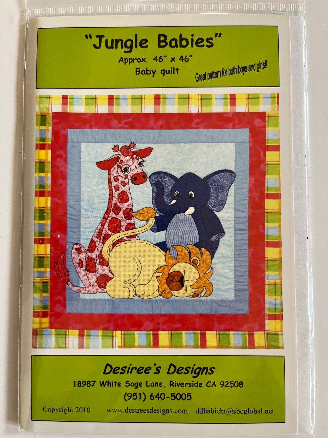 Jungle Babies Quilt Pattern by Desirees Designs Etsy