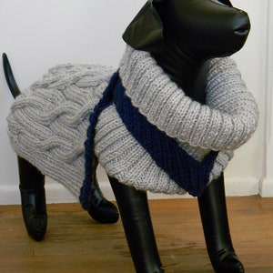 Blue & Grey Cowl Dog Sweater