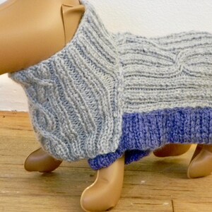 Grey & Purple Small Dog Sweater