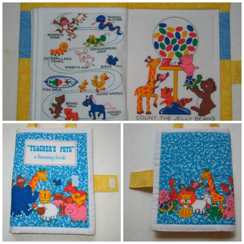 Fabric Cloth Book and Tote Bag Teacher's Pets a - Etsy
