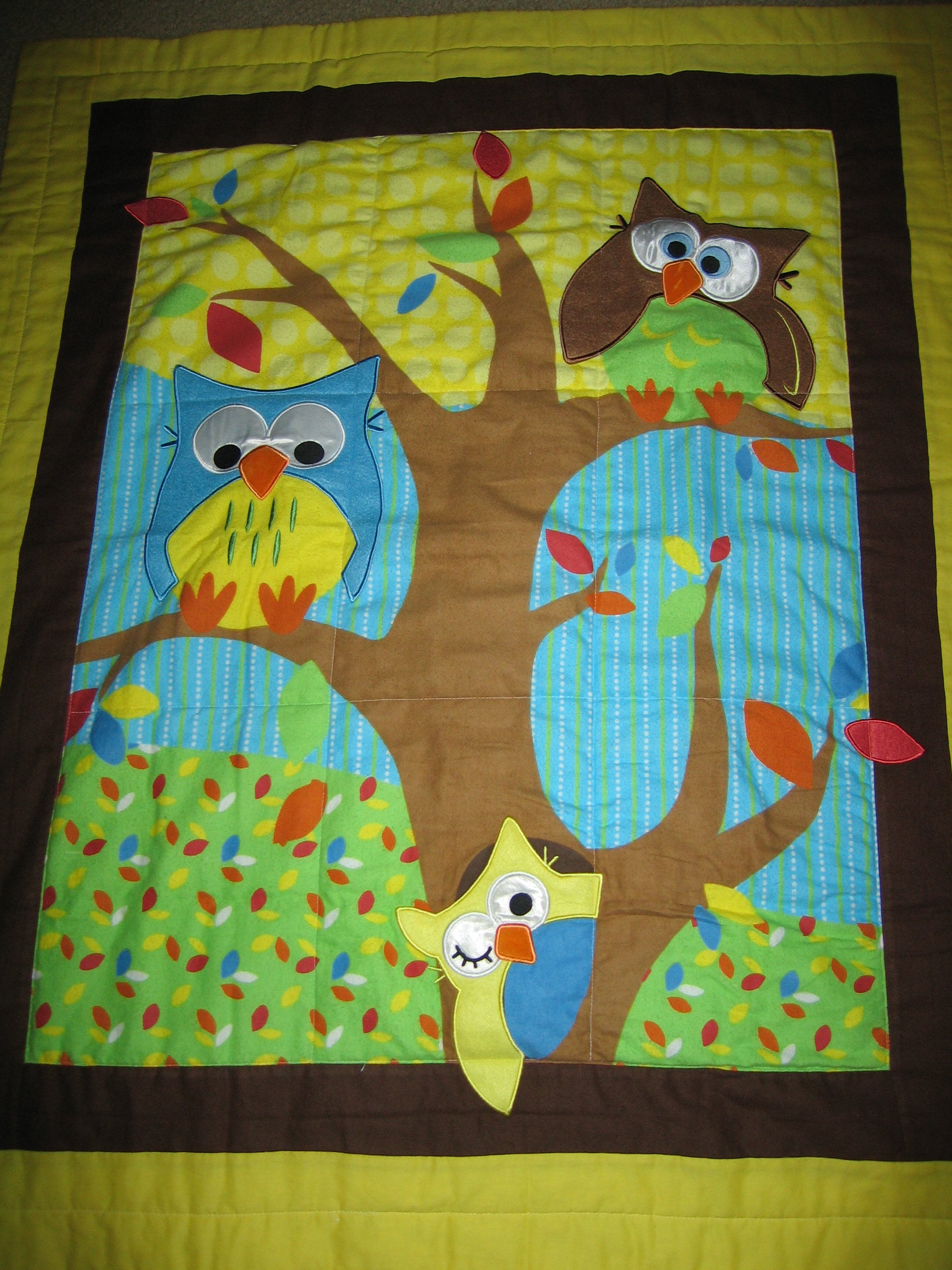 Owl Quilted Comforter Blanket