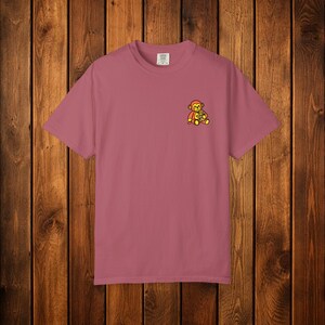 Monkey Punch Embroidered Heavyweight T-Shirt | Minimalist Meme Top Crimson