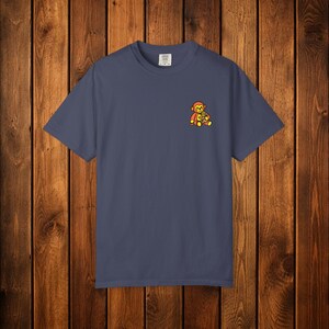 Monkey Punch Embroidered Heavyweight T-Shirt | Minimalist Meme Top Denim