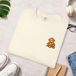 Monkey Punch Embroidered Heavyweight T-Shirt | Minimalist Meme Top image 16