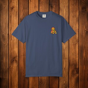 Monkey Punch Embroidered Heavyweight T-Shirt | Minimalist Meme Top Midnight