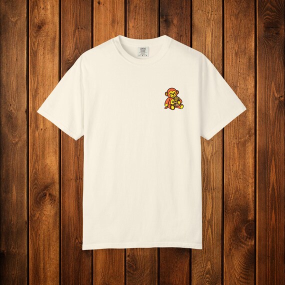 Monkey Punch Embroidered Shirt | Trending Tee | Punchy | Heavyweight T-Shirt | Minimalist Embroidered Top | Viral Meme Gift